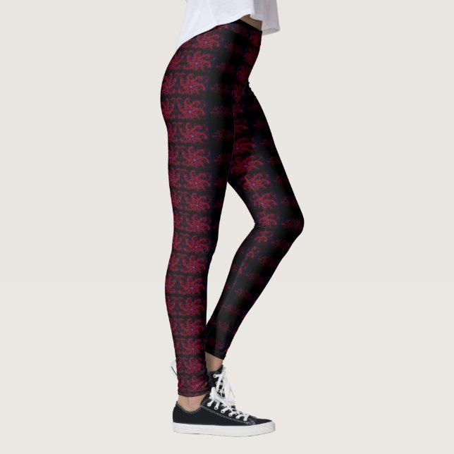 MODERN abstrakt teckning in-black-rosa-mosaic Leggings (Höger)