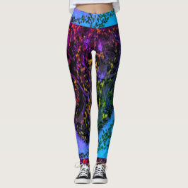 MODERN abstrakt teckning in blue-lila-mosaic Leggings