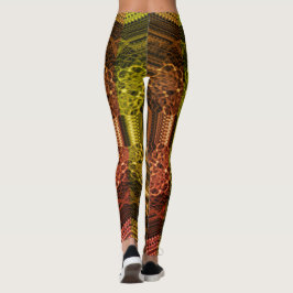 MODERN abstrakt teckning in-gult-lightbrownmosaic Leggings