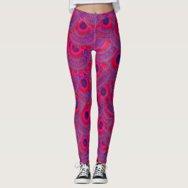 MODERN abstrakt teckning in-rosa-red-blue-mosaic Leggings