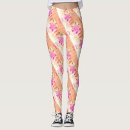 MODERN abstrakt teckning-rosa-ljusbrun mosaik Leggings
