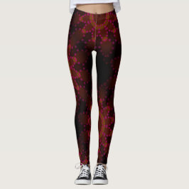 MODERN abstrakt teckning-svart-rödbrun-mosaik Leggings