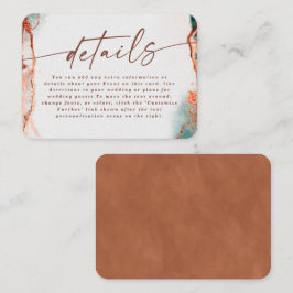 Modern Abstrakt Terra Cotta Fall Wedding Informati Tilläggskort