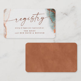 Modern Abstrakt Terra Cotta Fall Wedding Registry Tilläggskort