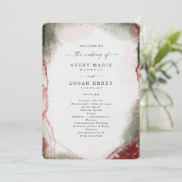 Modern Abstrakt Terra Rosa Rosa Bröllop Ceremony Program