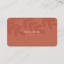 Modern Abstrakt Terracotta Brown Botaniska Löv Visitkort