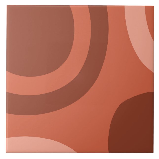 Modern Abstrakt Terracotta i mitten av århundradet Kakelplatta (Framsidan)