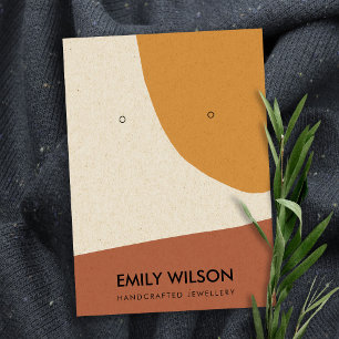 MODERN ABSTRAKT TERRACOTTA RED ART EARRING VISNING VISITKORT