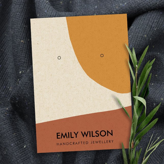 MODERN ABSTRAKT TERRACOTTA RED ART EARRING VISNING VISITKORT (Skapare uppladdad)