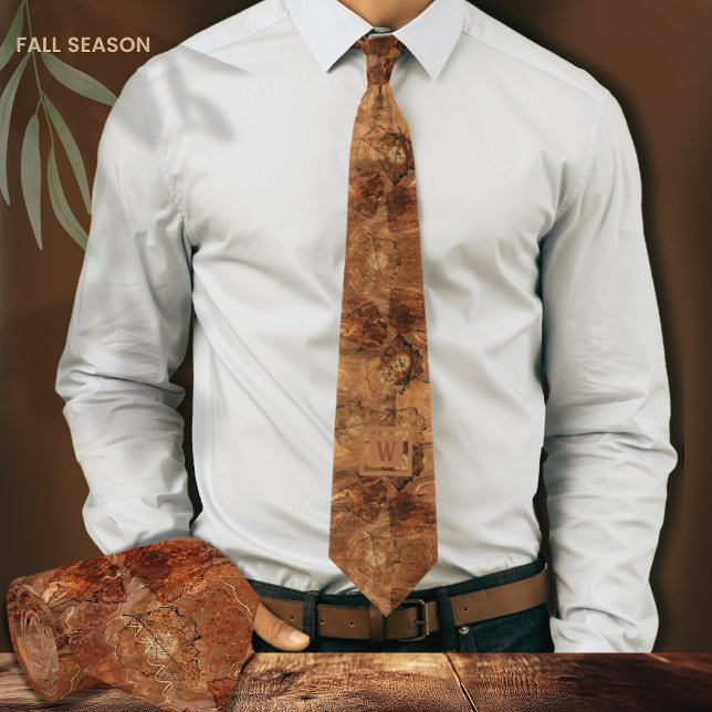Modern Abstrakt Terracotta Rustic Brown Monogram Slips (Modern Abstract Terracotta Rustic Brown Monogram Neck Tie)