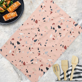 Modern abstrakt terrazzo-mönster från mitten av 19 kökshandduk