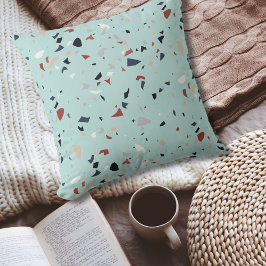 Modern abstrakt terrazzo-mönster från mitten av se kudde