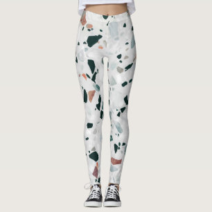Modern Abstrakt Terrazzo Mönster Leggings