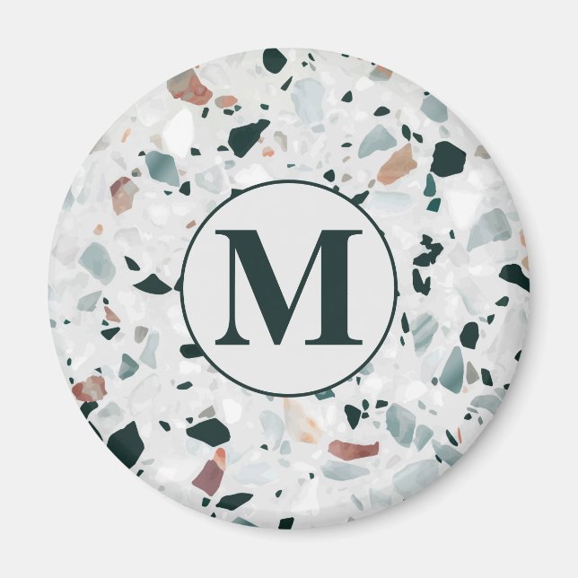 Modern Abstrakt Terrazzo Mönster Magnet (Framsidan)