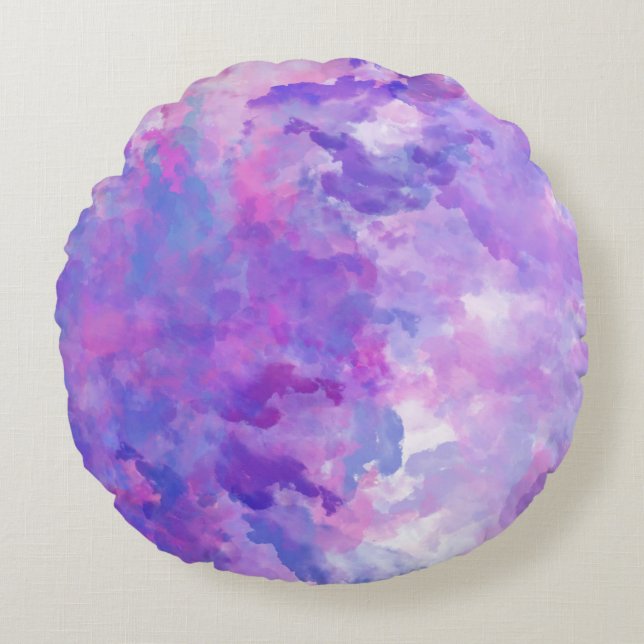 Modern abstrakt texturdesign rund kudde (Framsidan)