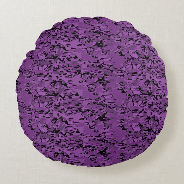 Modern abstrakt texturdesign rund kudde (Framsidan)