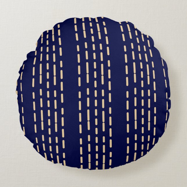 Modern abstrakt texturdesign rund kudde (Framsidan)