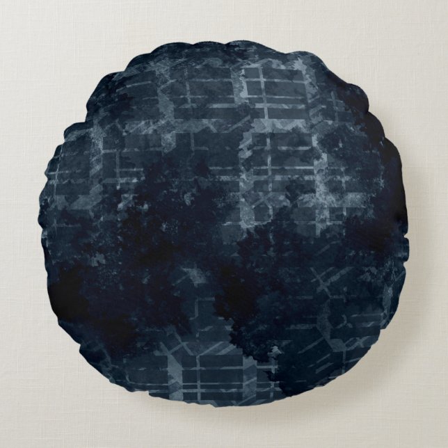 Modern abstrakt texturdesign rund kudde (Framsidan)