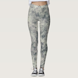 Modern abstrakt texturerad grå lavendel salvia grö leggings