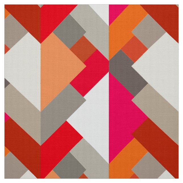 Modern abstrakt trianglar, orange, Fuchsia och Gr Tyg (Provkarta)