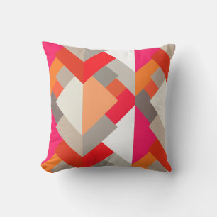 Modern abstrakt trianglar, orange, Fuchsia och Gr Utomhuskudde