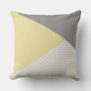 Modern Abstrakt Triangle Light Gult Grått Ecru Kudde