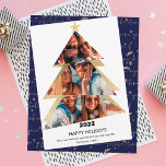 Modern abstrakt Triangles-bilder julgran Julkort<br><div class="desc">Modern abstrakt Triangles foton julgran och jul som säger mönster med glädje,  kärlek,  tro,  fred,  falalalafolk mönster med snöflak och mistletoe. Alla färg är redigerbara.</div>