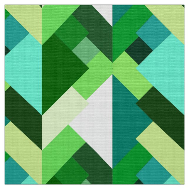 Modern Abstrakt Triangles, Emerald Grönt och Aqua Tyg (Provkarta)