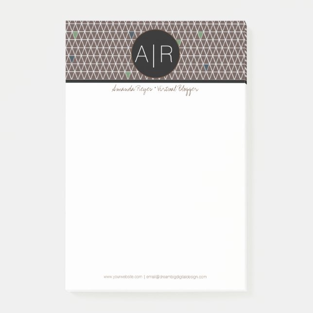 Modern Abstrakt, triangulär kamera Post-it Block (Framsida)