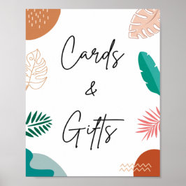 Modern Abstrakt Tropical Cards and Gifts Sign Poster