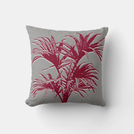 Modern Abstrakt Tropical Handflatan Träd Burgundy  Kudde