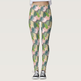 Modern Abstrakt Tropical Mönster Leggings