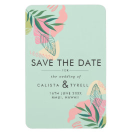 Modern Abstrakt Tropical Neo Mint & Rosa Spara The Magnet