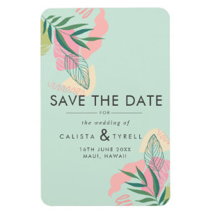 Modern Abstrakt Tropical Neo Mint & Rosa Spara The Magnet