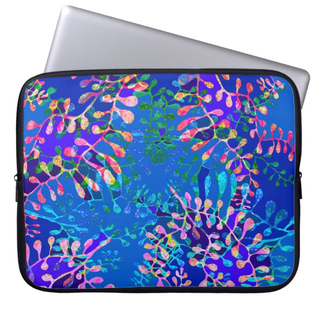 Modern Abstrakt Underwater Ferns Laptop sleeve (Framsidan)