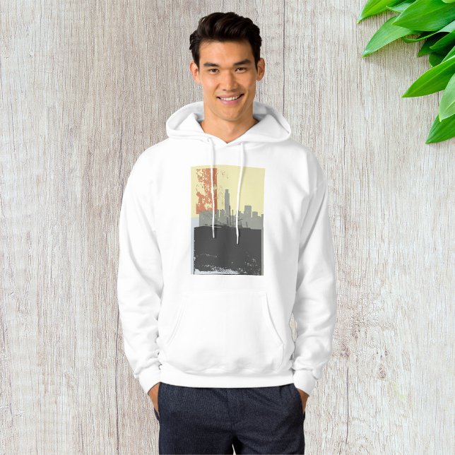 Modern Abstrakt Urban-bakgrund Vibrant Cityscape Hoodie (Skapare uppladdad)