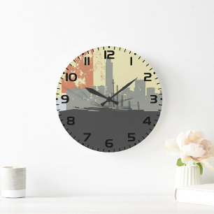 Modern Abstrakt Urban-bakgrund Vibrant Cityscape Stor Klocka