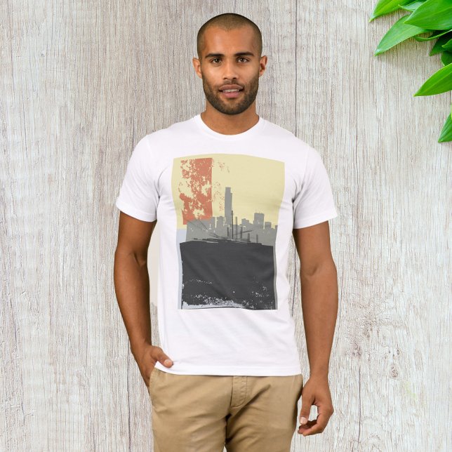 Modern Abstrakt Urban-bakgrund Vibrant Cityscape T Shirt (Skapare uppladdad)