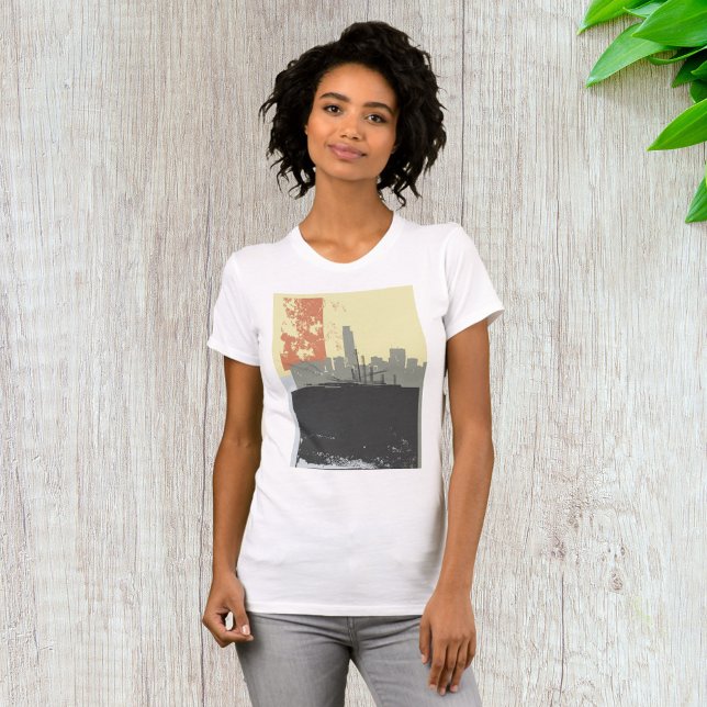 Modern Abstrakt Urban-bakgrund Vibrant Cityscape T Shirt (Skapare uppladdad)