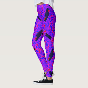 MODERN-abstrakt-uttag på djupt rosa-lila-mosaik Leggings