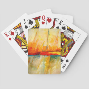 Modern Abstrakt, uttrycksritning Spel Kort
