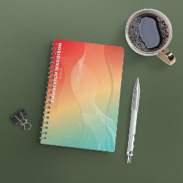Modern abstrakt vågdesign | Gradient Anteckningsbok