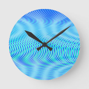 Modern Abstrakt Vatten sommar Psychedelic Trippy Rund Klocka