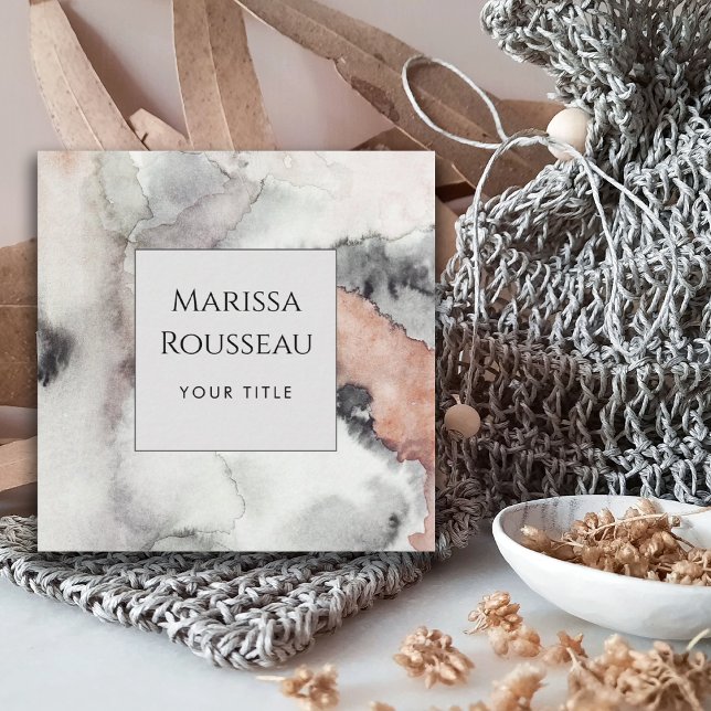 Modern Abstrakt vattenfärg Fyrkantigt Visitkort (Skapare uppladdad)