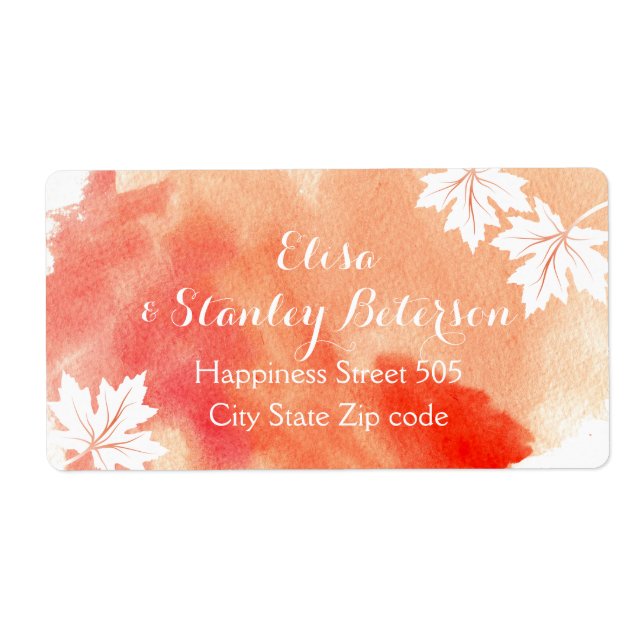 Modern abstrakt vattenfärgskorallpersika bröllop fraktsedel (Framsidan)