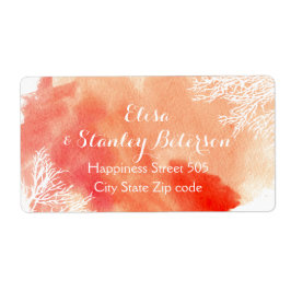 Modern abstrakt vattenfärgskorallrev bröllop fraktsedel