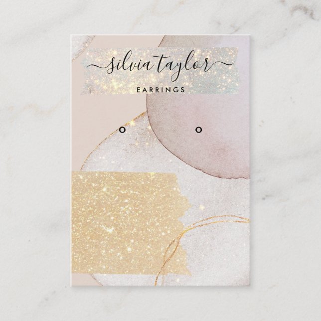 Modern Abstrakt vattenfärgsminimalistisk öring Bu Visitkort (Framsida)