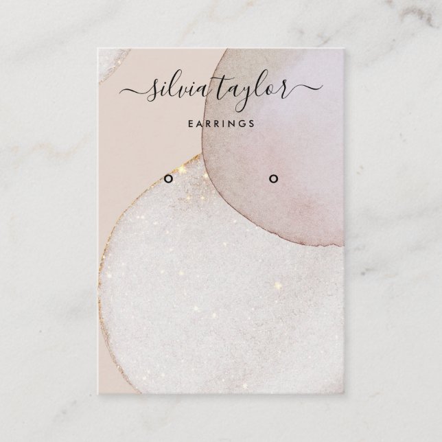 Modern Abstrakt vattenfärgsminimalistisk öring Bu Visitkort (Framsida)