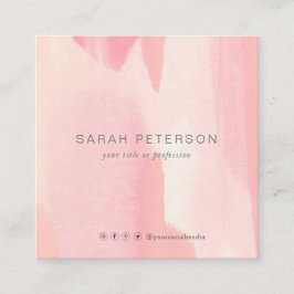 Modern abstrakt  vattenfärgssnyggt personlig fyrkantigt visitkort