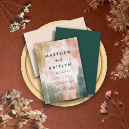 Modern Abstrakt: Vattentärsfärgning under bröllope Inbjudningar